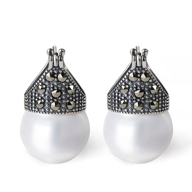 

Vintage Fashion Fine 925 Jewelry Drop pearl earring, As photo