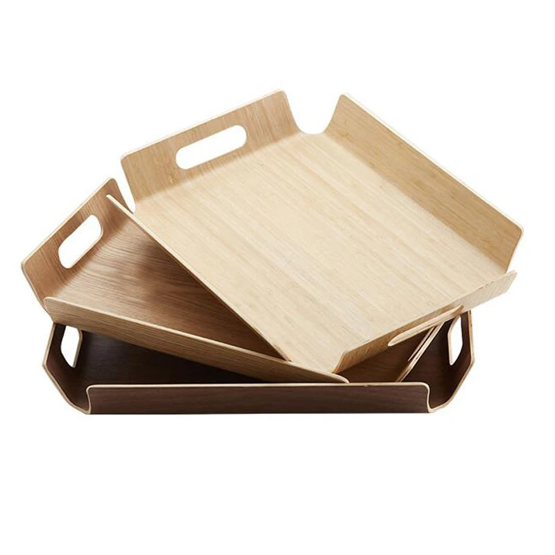 

Whole Bamboo Wooden Serving Tray Set Food Breakfast Tray For Coffee Table