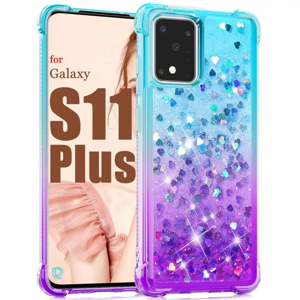 

HOCAYU Hot Liquid Phone Case For Samsung Galaxy S20 Fashion Women Glitter Mobile Cover Case Fundas Colorful Shockproof