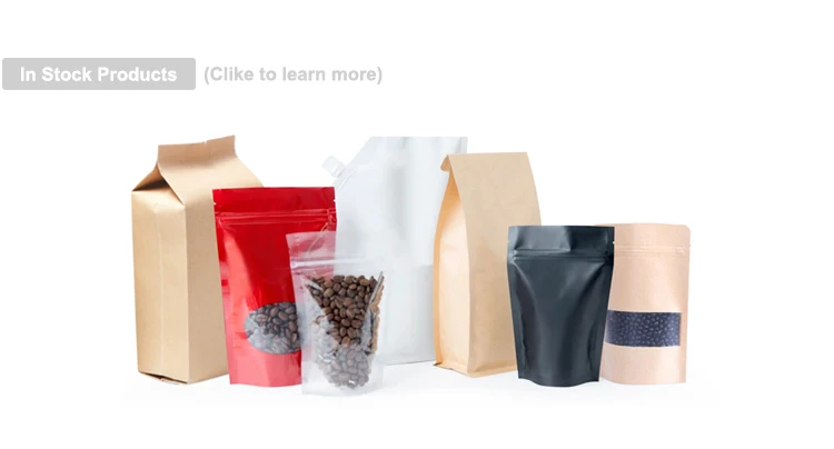 Plain Stand Up Brown Kraft Paper Zip Lock Food Packaging Pouch With ...