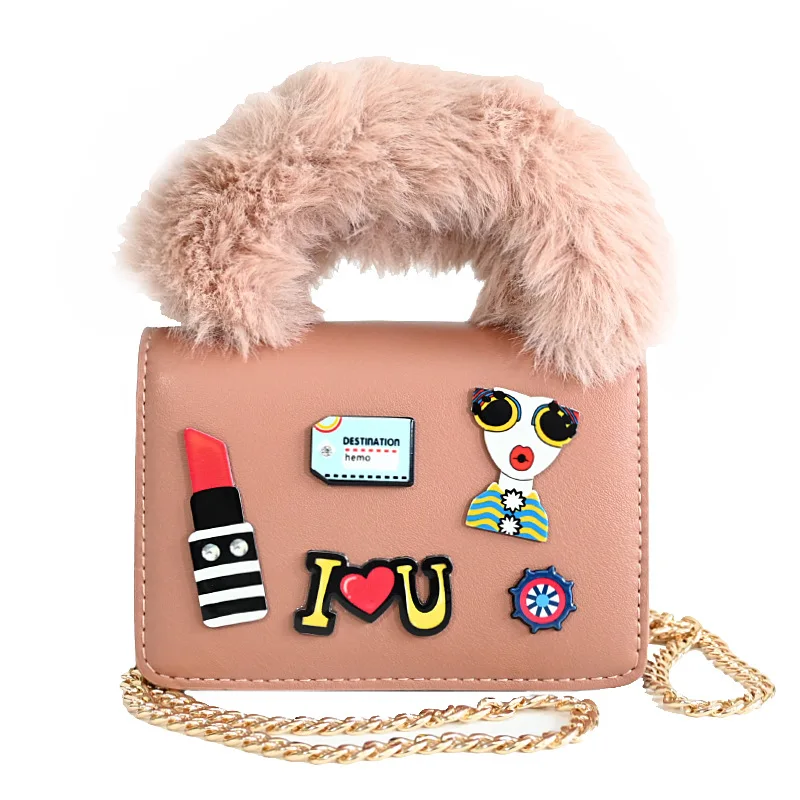 

2021 New York Fashion Crossbody Square Bag Luxury Small Cute Handbag Furry Bags Mini Purses And Handbags Fur Purse, Colorful