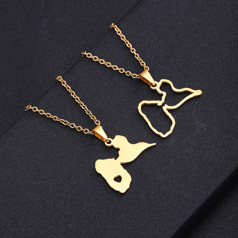 

Manufacturer Guadeloupe Map Chain Necklaces Stainless Steel Silver 18K Gold Plated Guadeloupe Flag Map Pendant Necklace