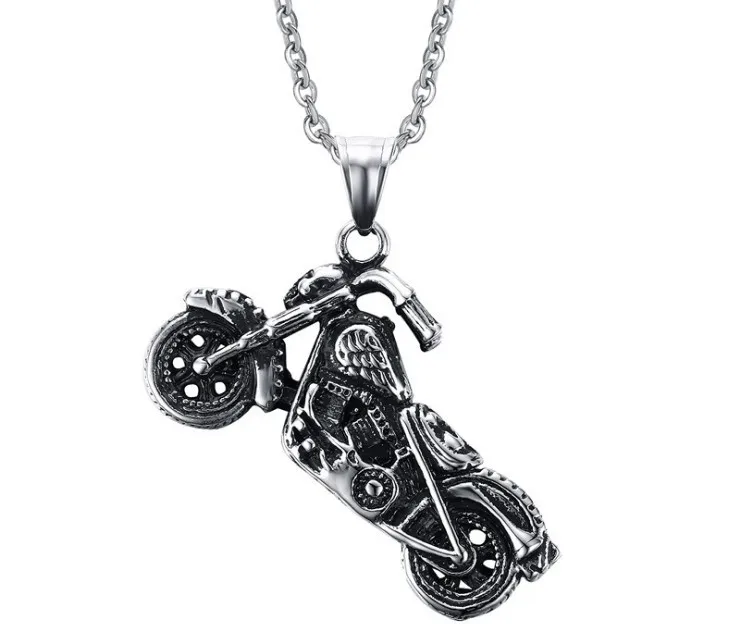 

2022 Simple Fashion jewelry mens biker Motorcycle Boy Necklace antique silver charms Spirits Chariot idea gifts