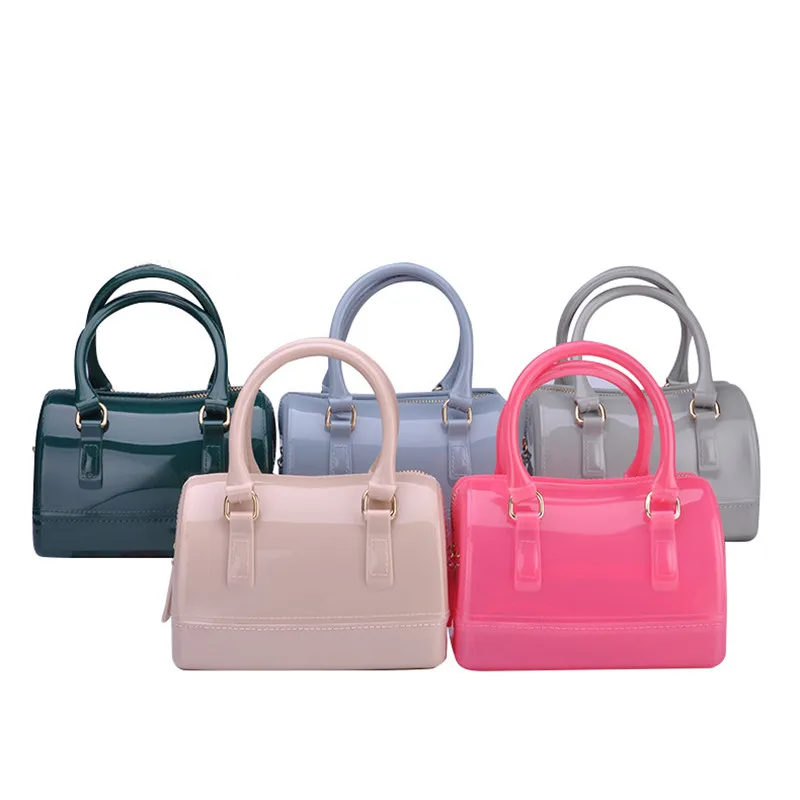 

2021 Women Hand Bags Small Silicone Candy Jelly Shoulder Bag