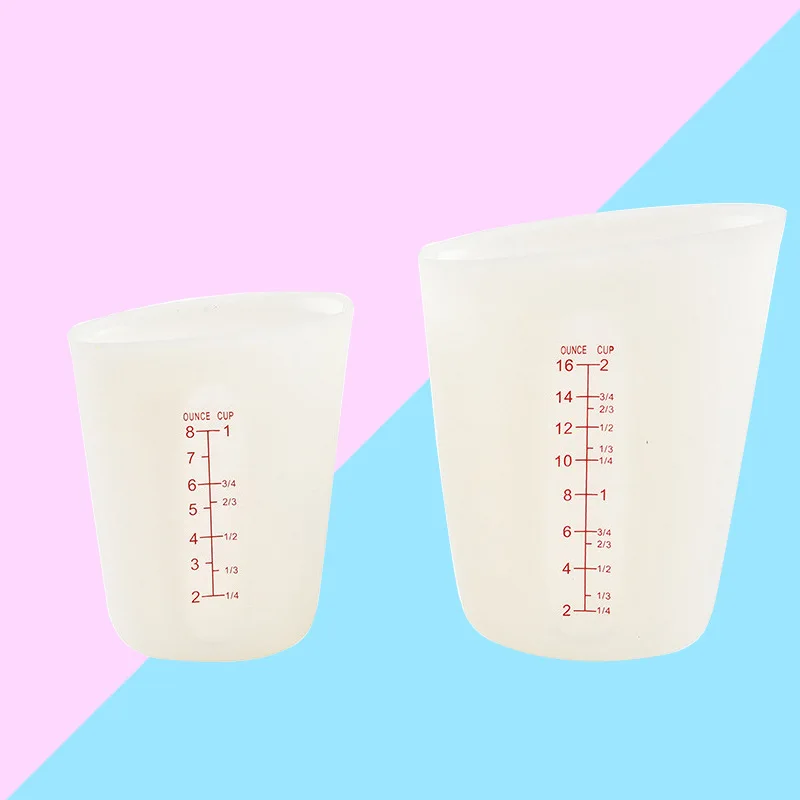 

250ML 500ML reusable silicone mixing cups measuring cup for epoxy resin, White