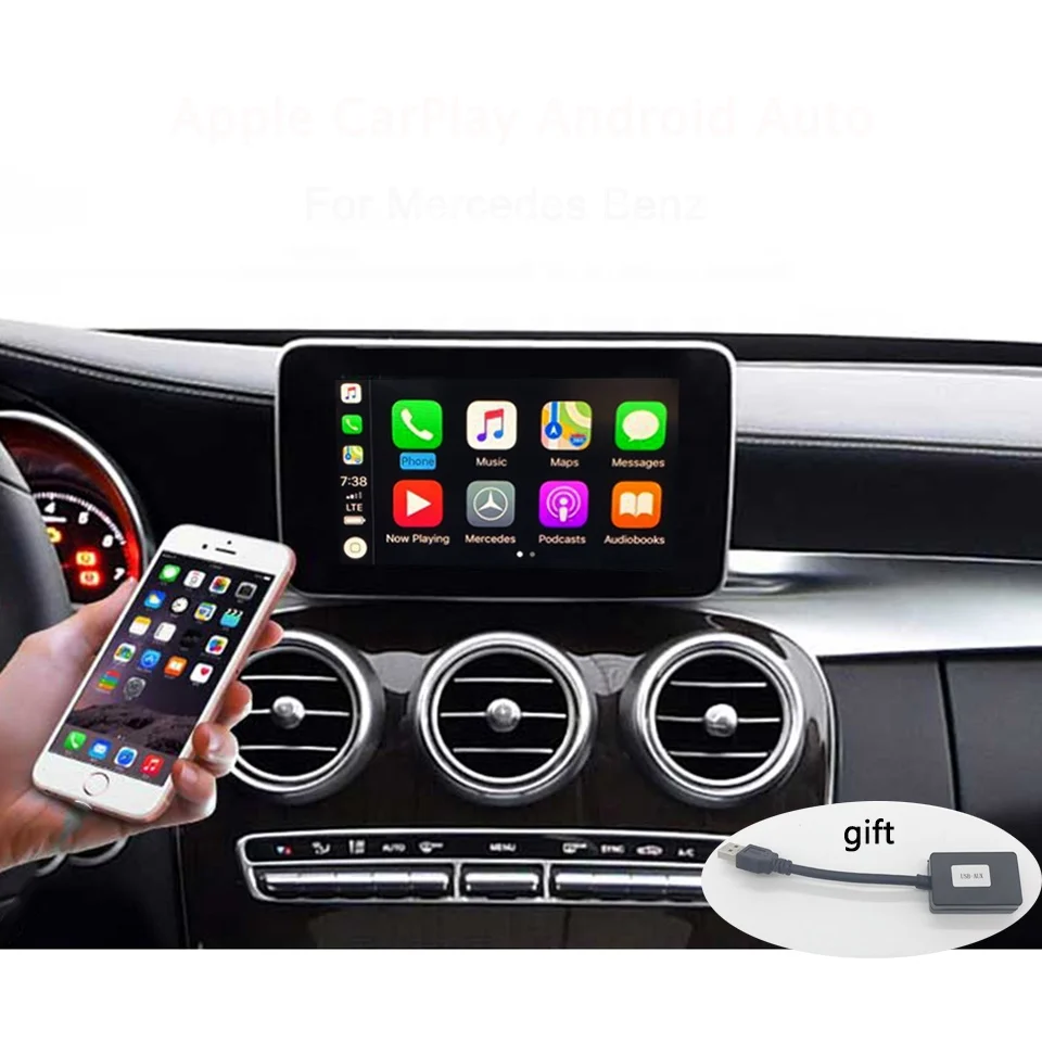 

WIFI CarPlay For Mercedes C CLA CLS W205 15-18 NTG5 Factory Screen Car Play Interface Android Auto Mirror With Reverse Camera