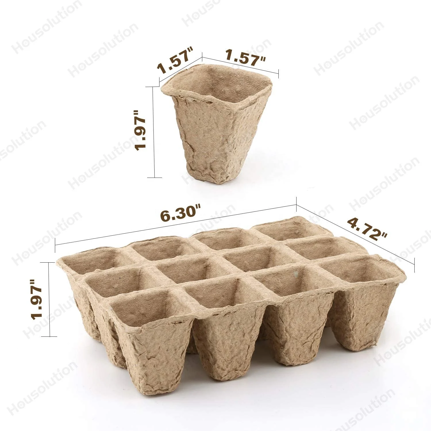 

[5-Packs] Wholesale Recycled Pulp Seed Starting Tray Biodegradable Germination Trays for Garden