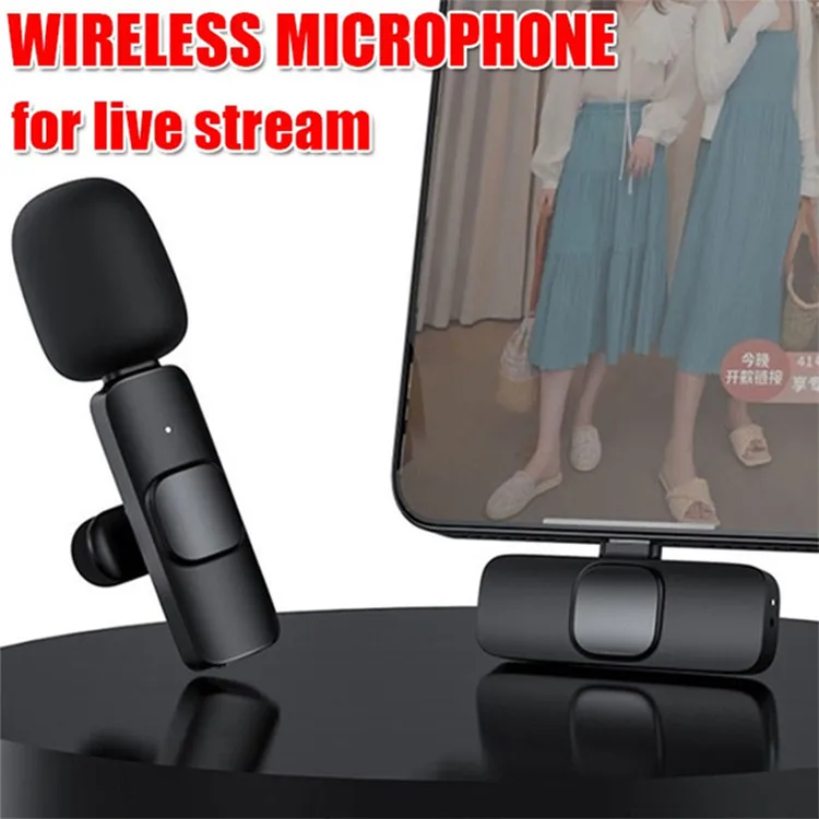 

New Hot Sale Wireless Microphone Lavalier Clip Mic for iPhone for Samsung Live Streaming Audio shoot