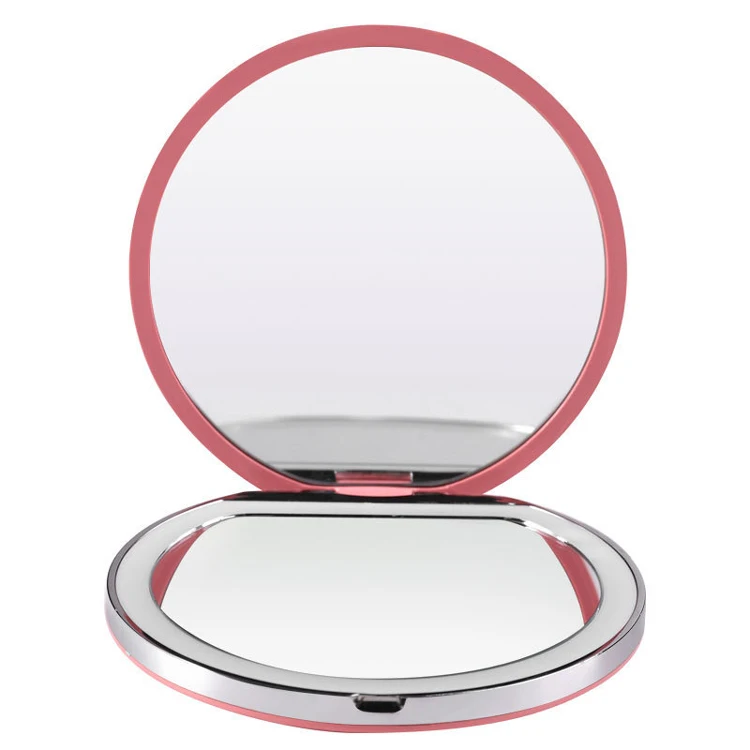 

2023 Led Compact Mirror Cheap Pocket Beauty Mirror Folded Magnifying Makeup Mirror