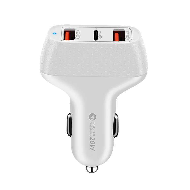 

Mini QC 3.0 usb c car charger fast charging phone usb cellphone adapter pd mobile in-car 20W type-c PD phone car charger