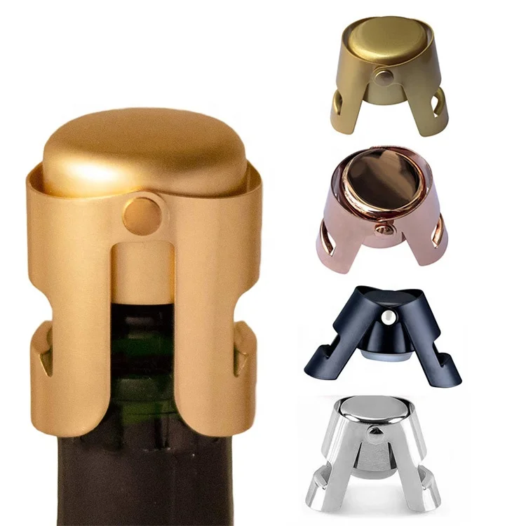 

Free shipping Champagne Sealer wine Stopper Stainless Steel Sparkling Wine Bottle Plug Sealer Set with a Longer Sealing Plug