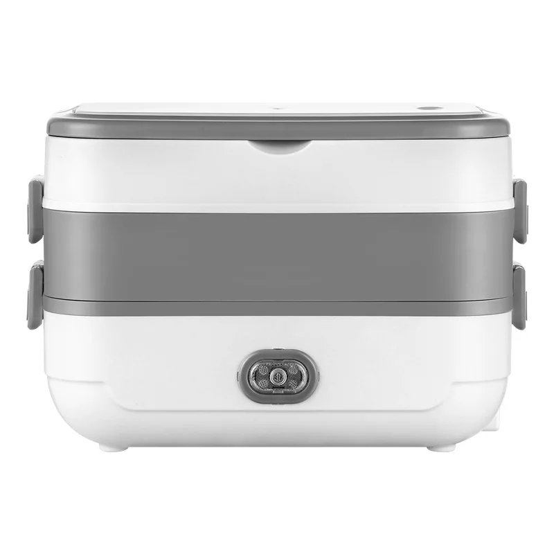 

Portable Meal Container Bento Lunchbox Porridge Food Warmer Heater Electric Heating Lunch Box Mini Soup Stew Pot Rice Cooker, Grey /orange