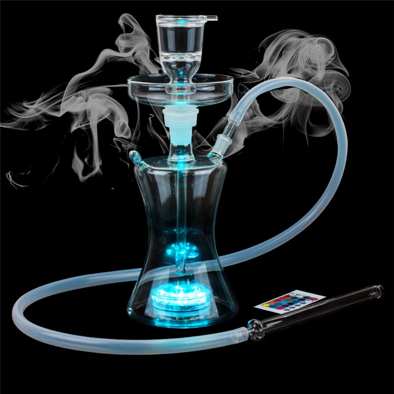 

Russian Style Hookah Glass Shisha Nargila With LED Light Water Pipes Smoking Tobacco Sheesha Chicha Cachimba Complete Shisha