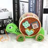 Montessori Wooden Push & Pull Along Toy for Baby pulling trailer toy animal shape block match pull car
