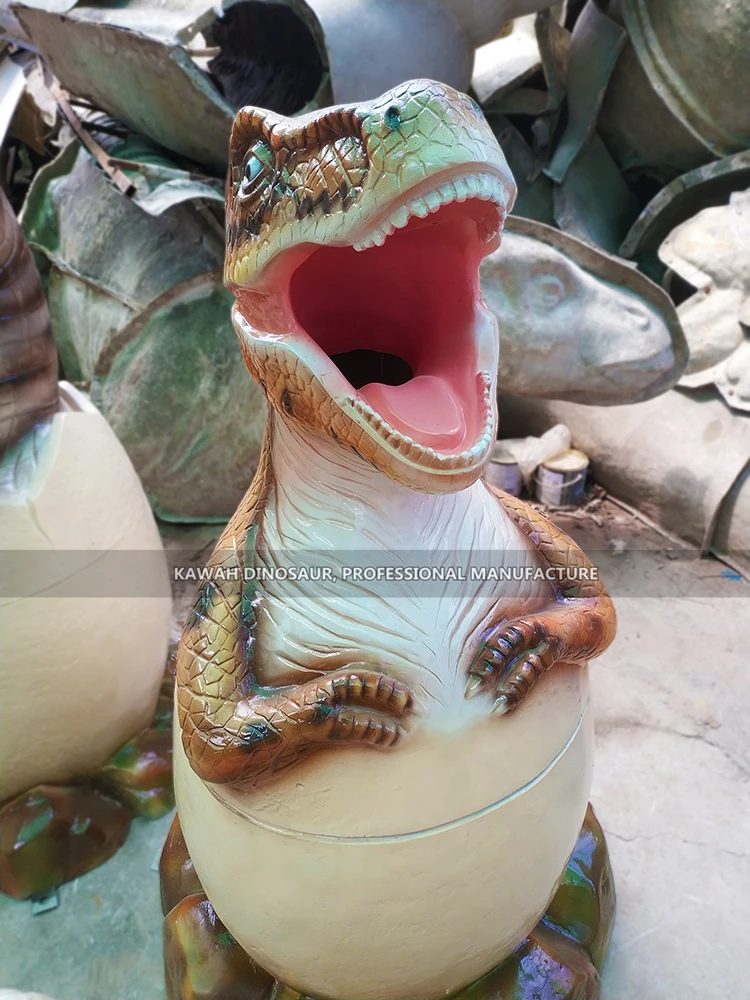 Dinosaur Park Decoration Fiberglass Dinosaur Garbage Trash Can Funny Dino Trash Can For Sale