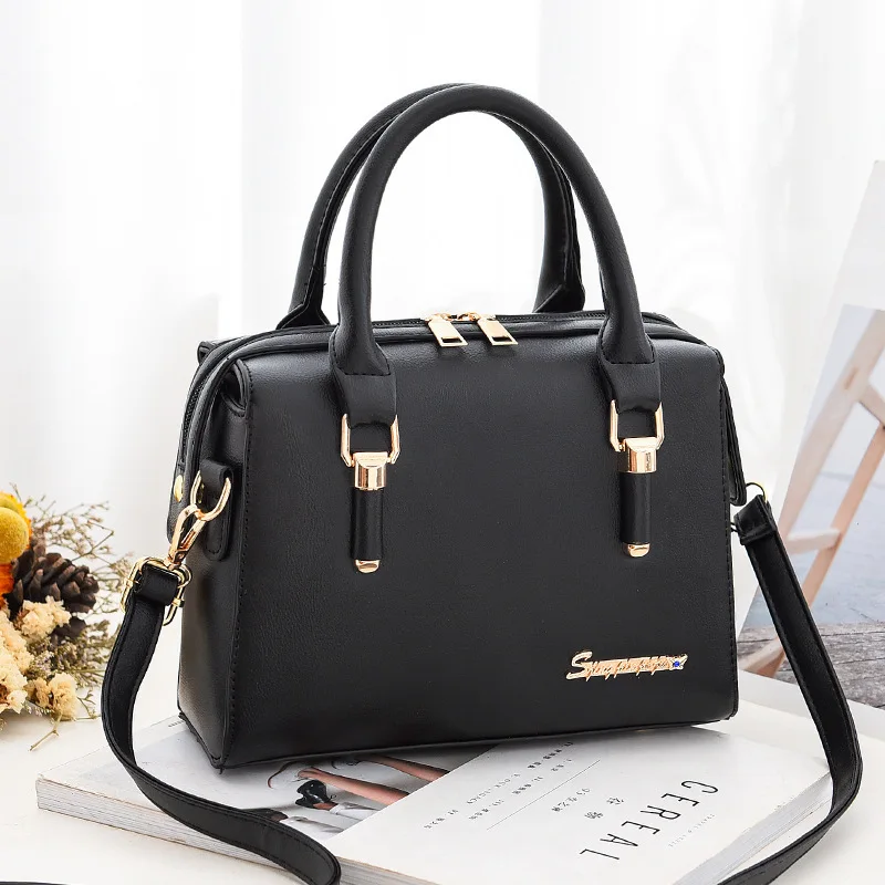 

Factory Wholesale Custom New Women black Pu Handbag Pillow Shaped Shoulder Crossbody handbag, 6 colors