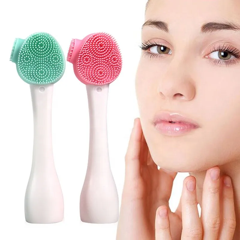 

New best selling amazon product Private Label Beauty Device Face Wash Brush Massage Silicone Facial Cleansing Brush, Mint green/pastel pink/mint green+white/pastel pink+white