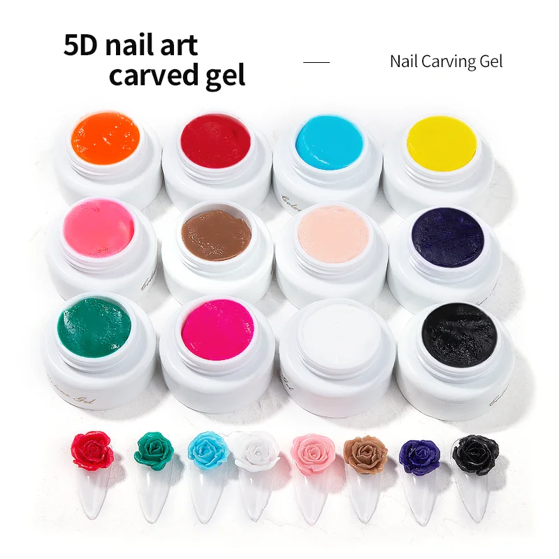 

2021 hot popular 5D Three-dimensional effect carving gel nails art glue nail salon supplies professional OEM/ODM