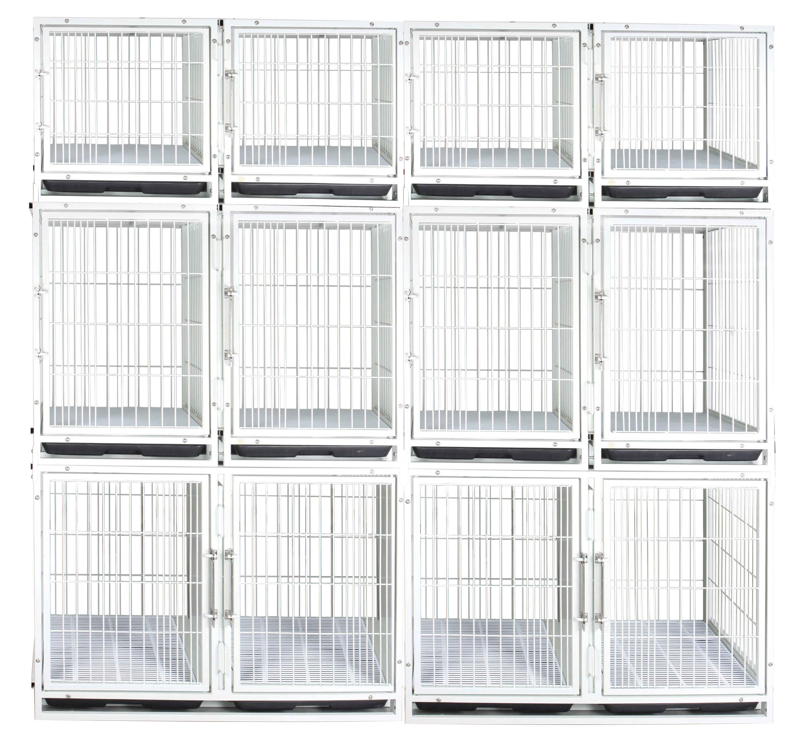 KA-503 Dog Double Deck Powder Coated Steel Cage Pet Cages Modular Kennel Bank (WIRE)