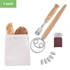 Bread Lame and Stainless Steel Bread Scoring Tool Danish Dough Whisk Organic Cotton Bag Hand Kitchenware Tool