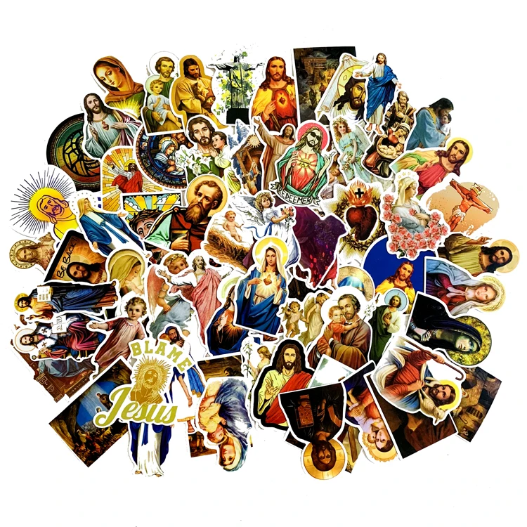 

Wholesale 68 PCS per bag Jesus Love U Stickers Decal for Decoration, Cmyk