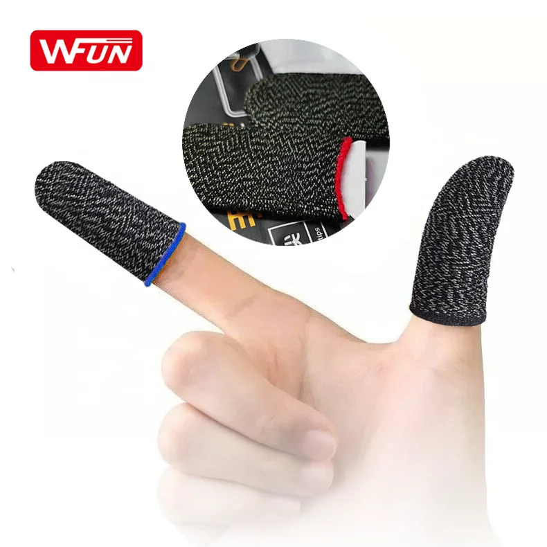 

WFUN 2PCS Finger Sleeve for Game Thumb Sleeves Mobile Gaming for Pubg Fortnine, Five colors