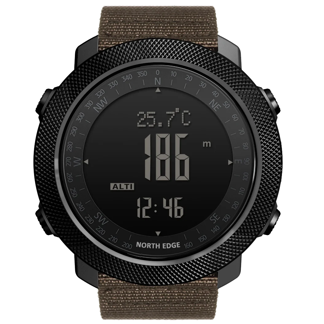 

North Edge APACHE men sports watch smart hand watch man Backlight watch, Red, orange, khaki, blue, green, black