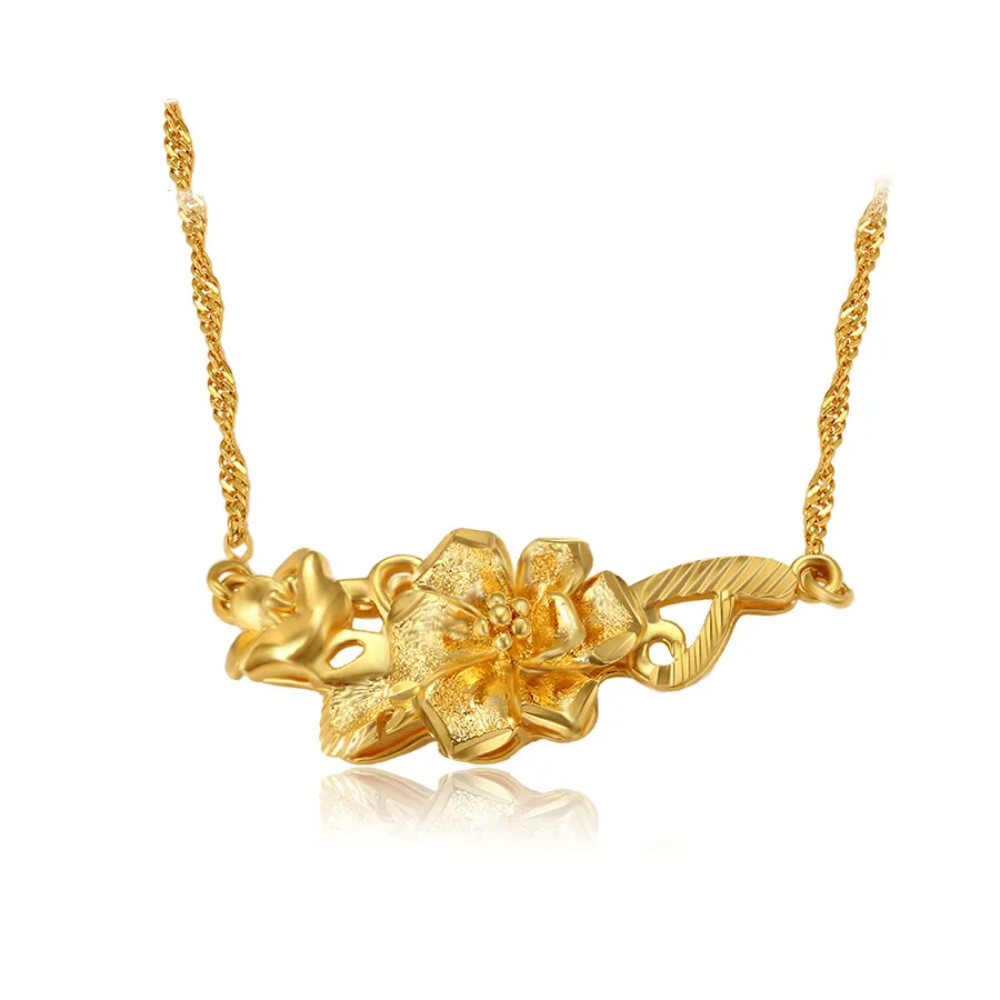 

A00568510 xuping Dubai Fashion Deluxe Flower Bride Wedding Engagement Jewelry 24K Gold plated Necklace