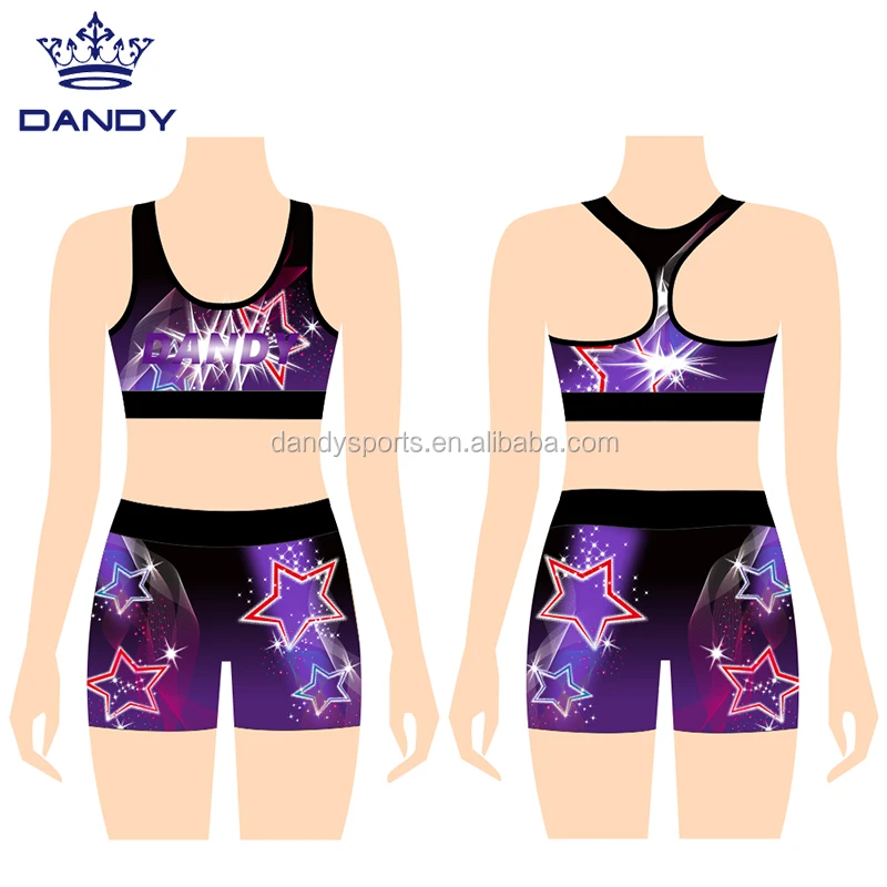 
Wholesale dye sublimation crop top and short girls cheer practice uniforms  (62401932368)