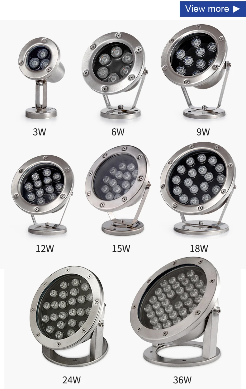 underwater High power multi color dmx control led round underwater light stainless steel ip68