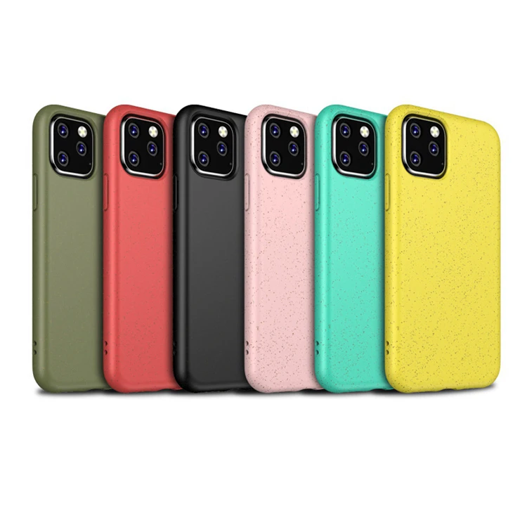 Wheat Straw Biodegradable TUP Cell Phone Case Shockproof Soft Protective Back Cover For iPhone 11 Pro Max