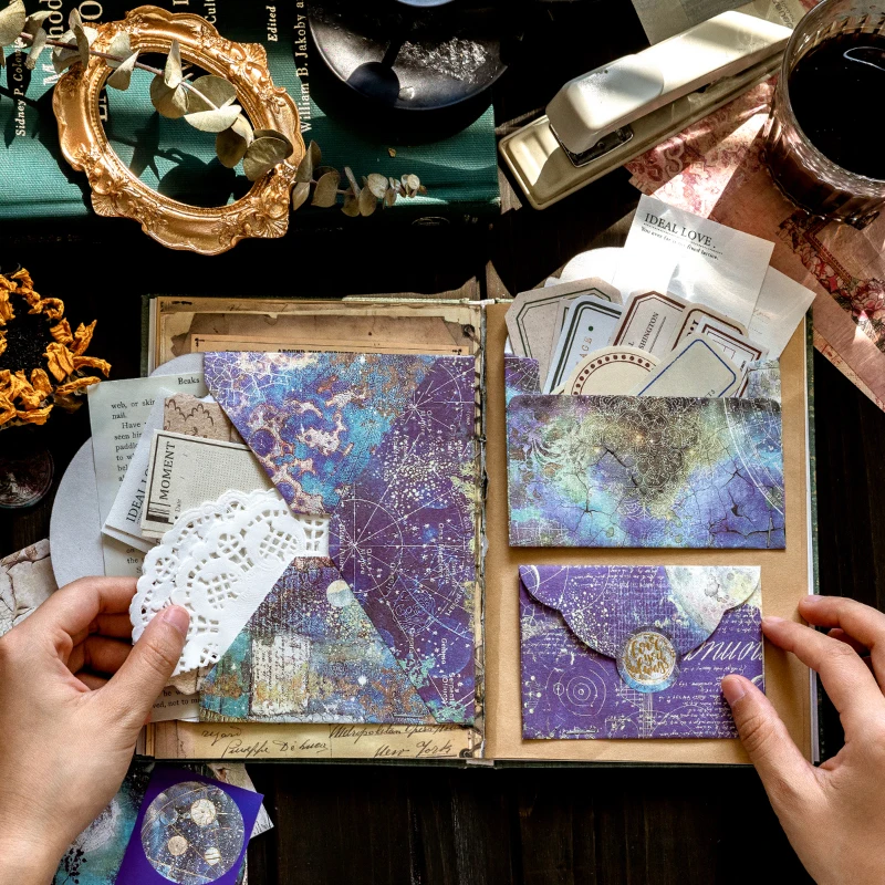 

6 designs 7 pcs / set scrapbook card vintage fantasy flower letter postcard card decoration postcard for DIY craft JIUMO