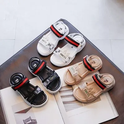 

Kids Sandal 2021 New Girls Cartoon Non-slip Beach Shoes Middle School Children's Leisure Sports Sandal, Khaki,white,black