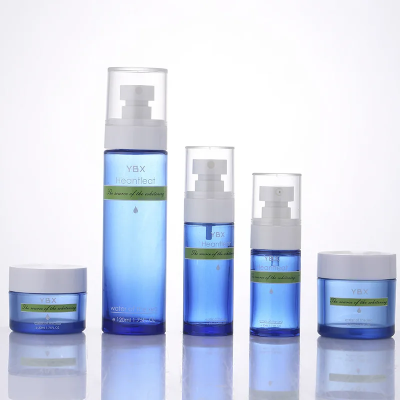 High Quality Blue Plastic Cosmetic Empty Thick Wall Lotion Bottle 120ml