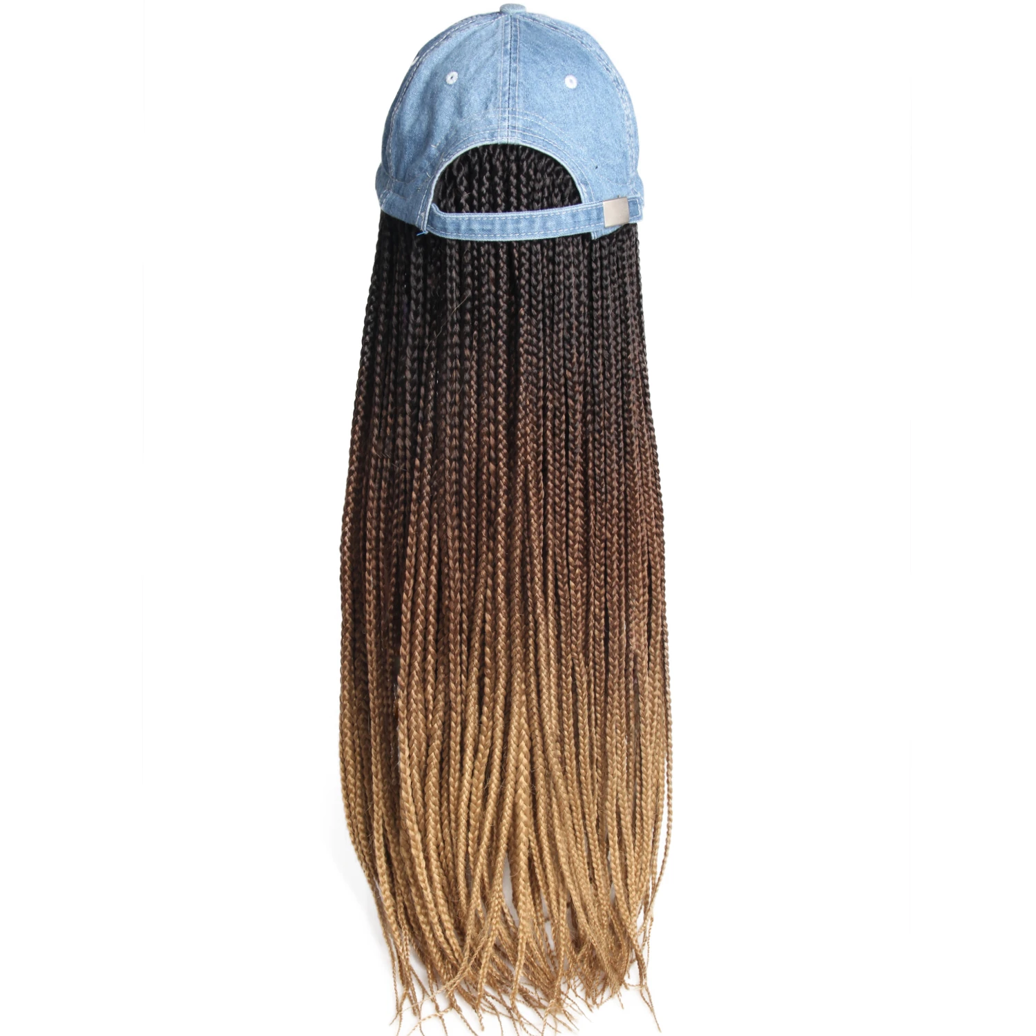 

Synthetic braided hair human hair hat with wig for women