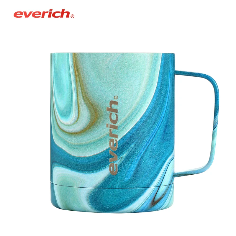 

Color and logo customized 12oz double walled stainless steel tea water bottles office cold water tumblers with handle