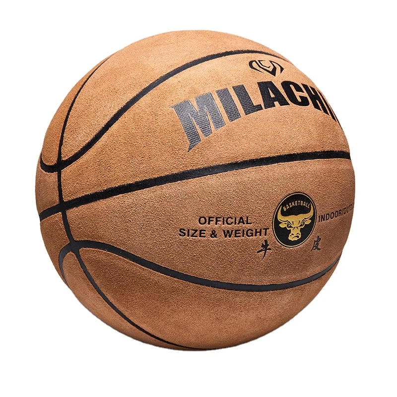 

Custom Size 7 Outdoor Basketball Cowhide Wear-Resistant Adult Competition Training Soft Leather Men Basket Ball
