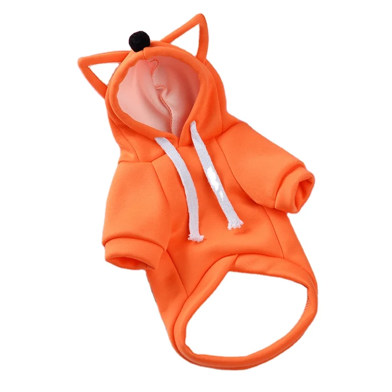 

Autumn and winter pet clothes with cat ears hat clothes two-legged pet hoodie