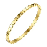 

Fashion Jewelry Hexagon Cuff Bracelet Geometric Bangle Stainless Steel Bangles Gold Color Bracelets for Women Wholesale 182007