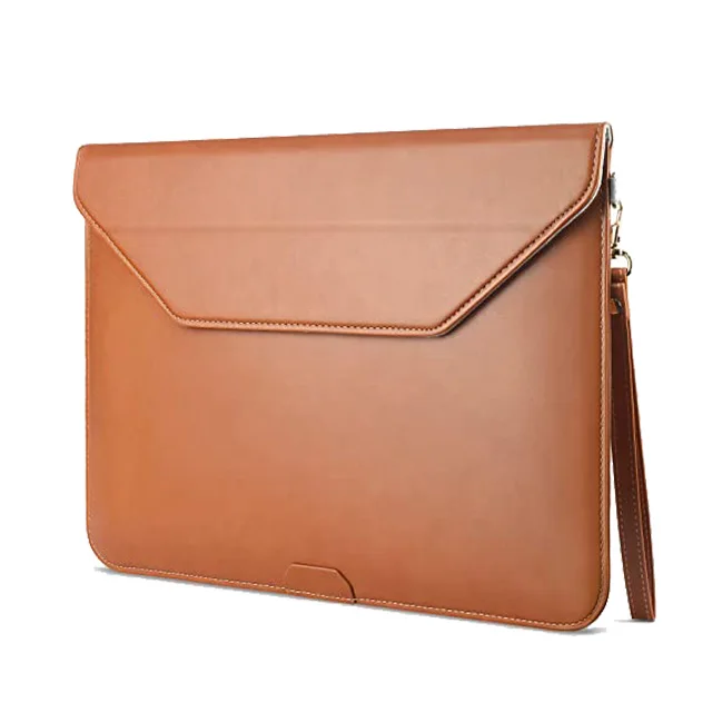 

New arrival with unique stand design magnetic closure slim pu leather laptop pouch cover for 2020 Macbook air 13.3