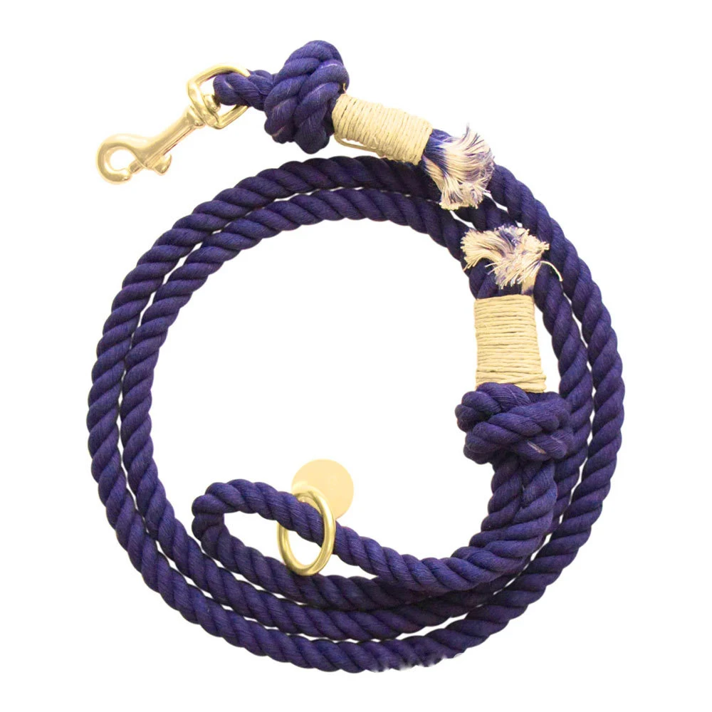 

Wholesale Customized Multiple Color Durable Cotton Rope Dog Leash and Collar Set, As picture