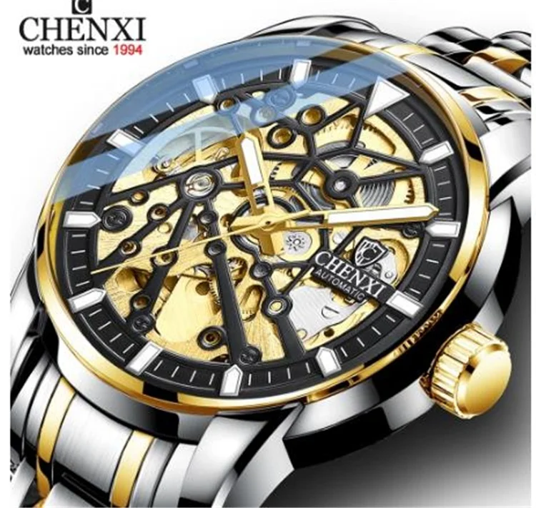 

CHENXI Mens Watches Tourbillon Waterproof Automatic Mechanical Watch Men Top Brand Luxury Stainless Steel Business Wristwatch