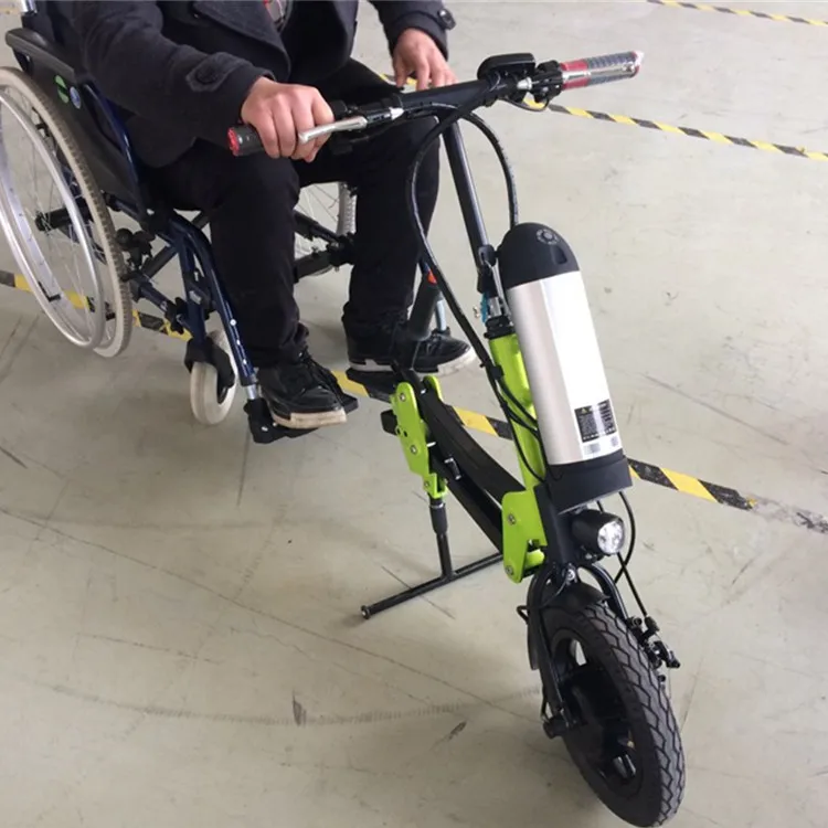 Lightweight 250w electric wheelchair kits clip-on handcycle attachment handcycle electric wheelchair motor, Black/green/white