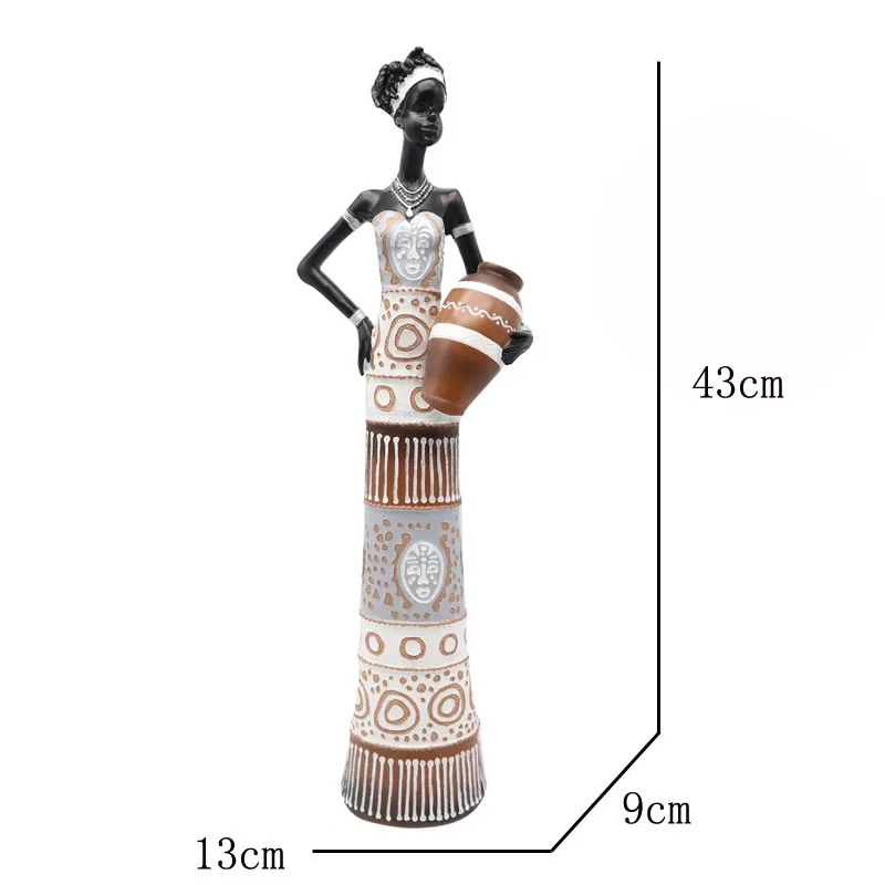 Special Oem Colorful Polyresin Black African Lady Figurines For Home