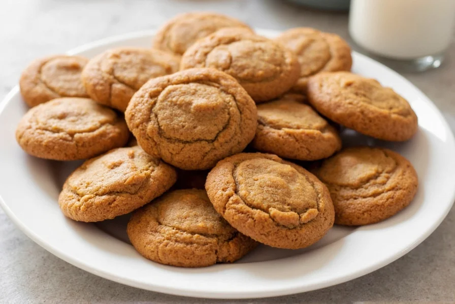 Perfectly baked ginger cookies on cooling rack with visible crackled tops and sugar coating