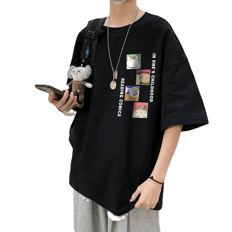 

2021 New Fashion Style Cotton Plus Size Men Korean Oversized Tshirt