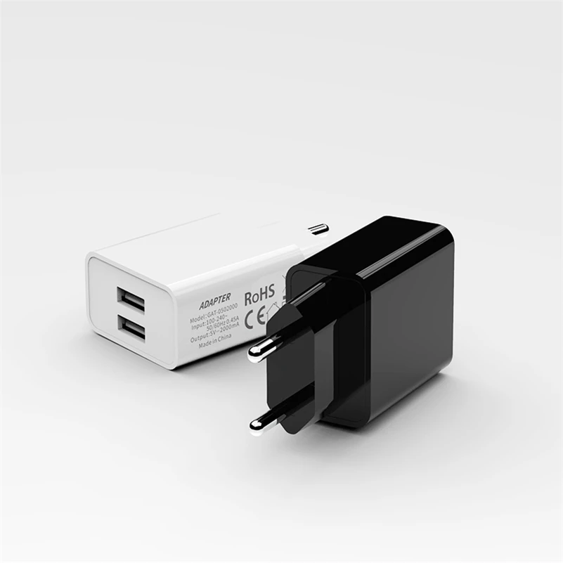 

Portable 5V 1A 2A SAA PSE KC CE ROHS FCC Certified Dual Single USB Universal Wall Charger for iPhone 5 6 7 8 X, White/black