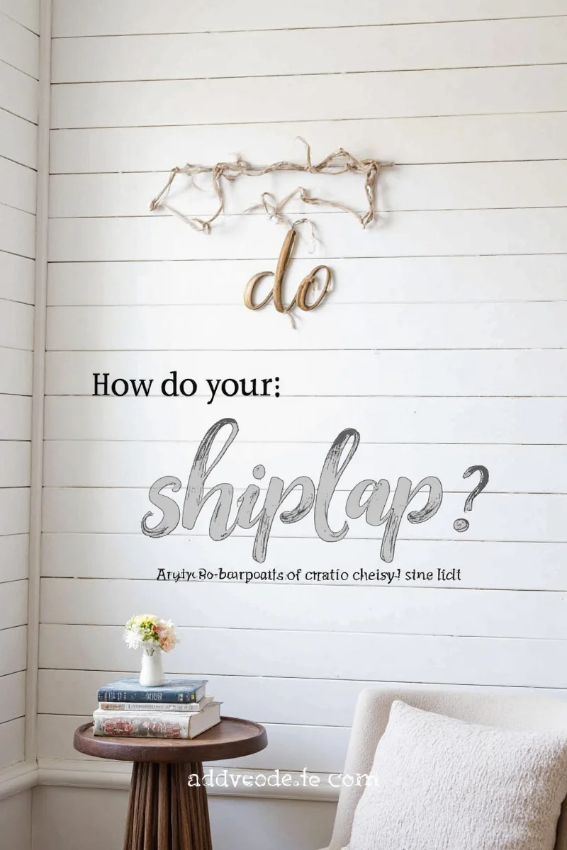 Finished shiplap wall with pro details highlighted