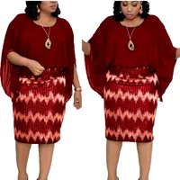 

Plus Size Batwing Sleeve Clothing Summer Ladies Turkey African Women Office Dresses