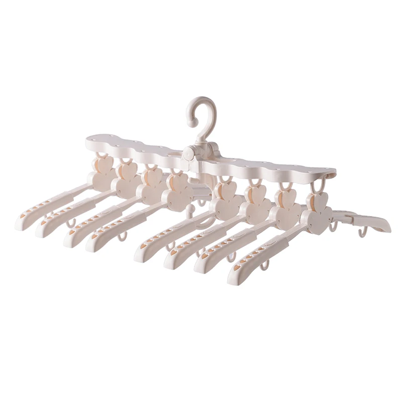 

Green color plastic folding clothing hanger multi function and hangers together